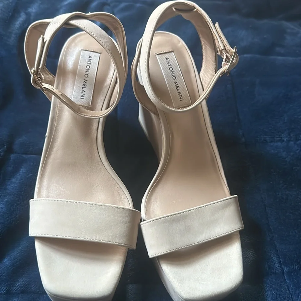 Antonio Melani Madelle Bespoked Nude platform wedges